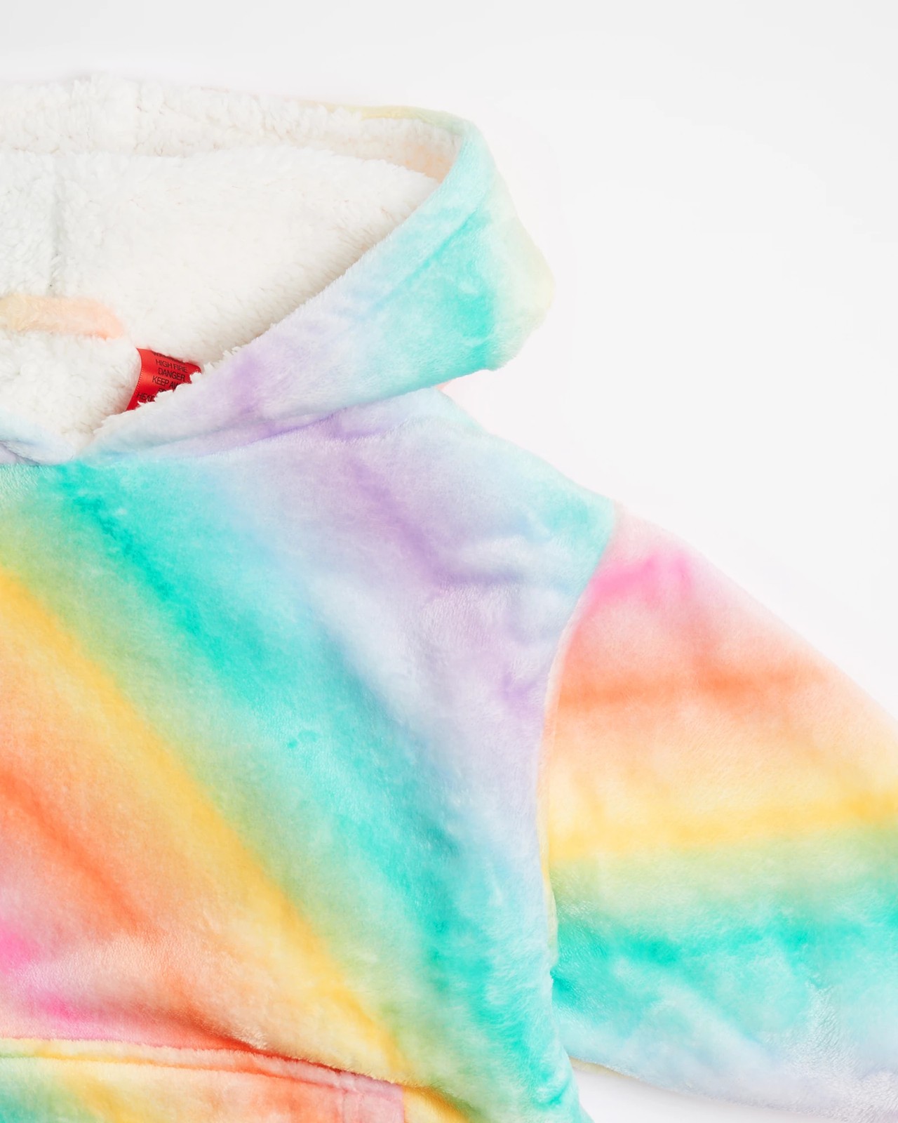 Girls Oversized Fleece Hoodie - Multi Rainbow | Target Australia