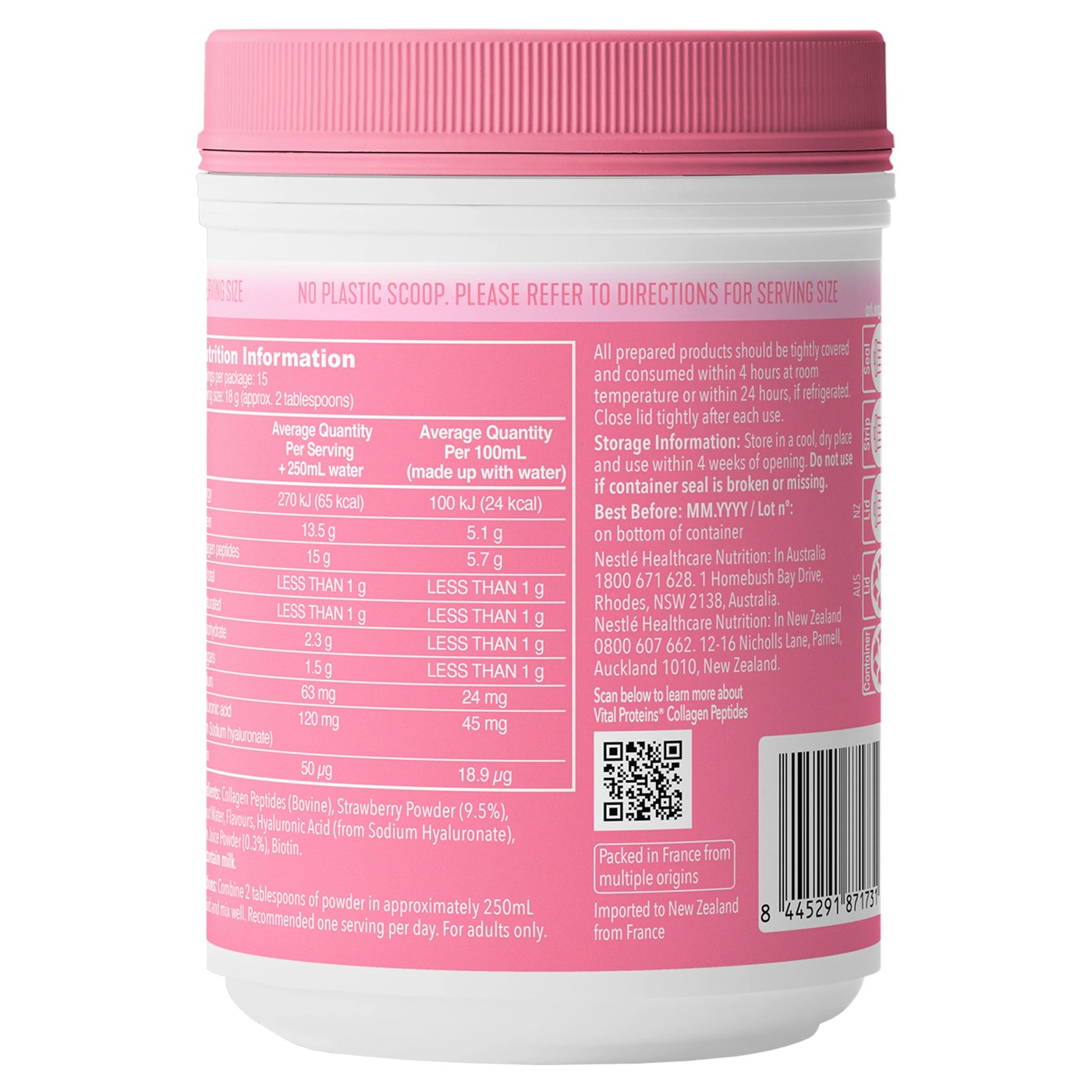 Vital Proteins Allure Collagen Powder 271g - Strawberry-Lemon Flavour 2 of 6