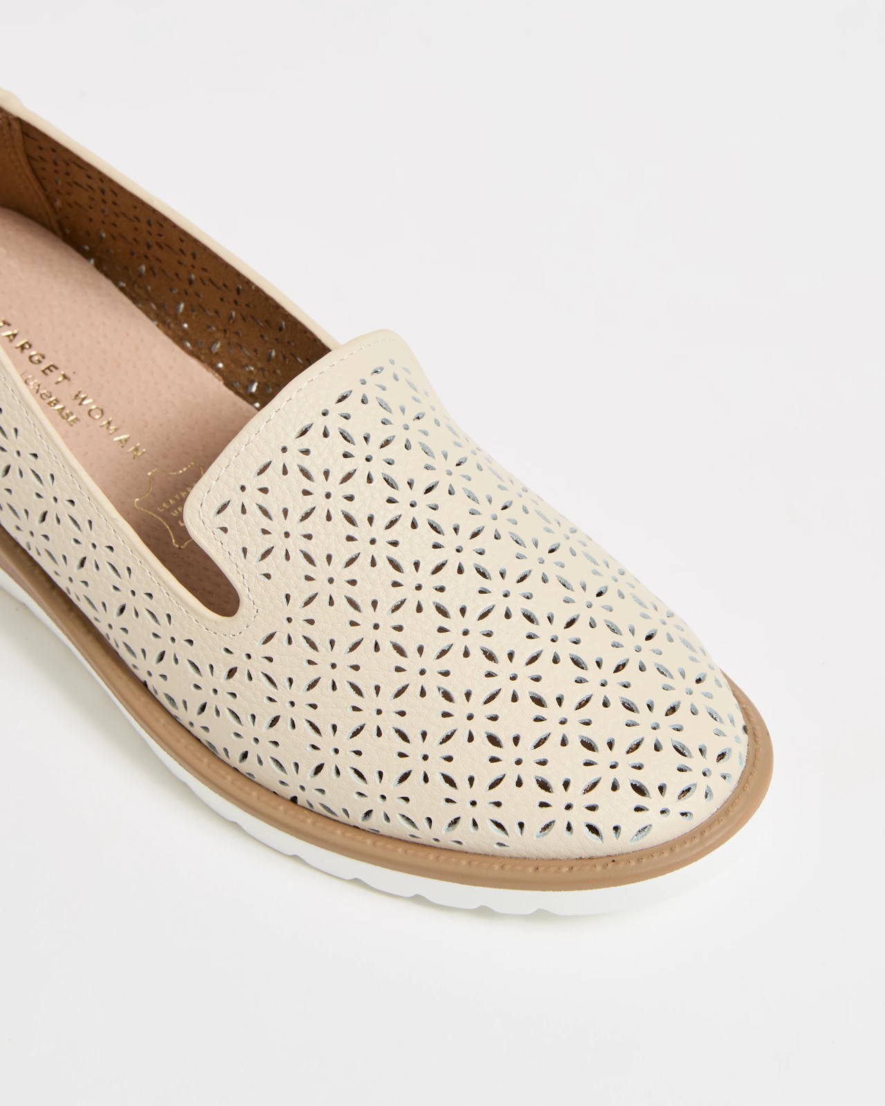 Tilly Genuine Leather Lasercut Loafers  - Ivory 3 of 3