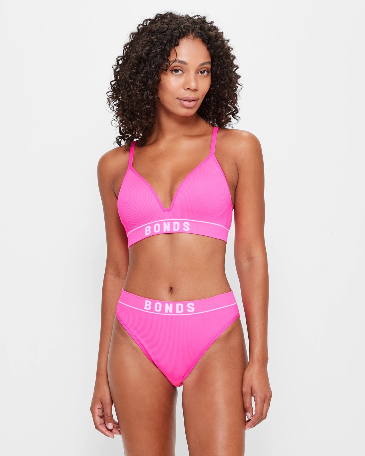 Retro Rib T-Shirt Crop Bra - Bonds - Pink Friday