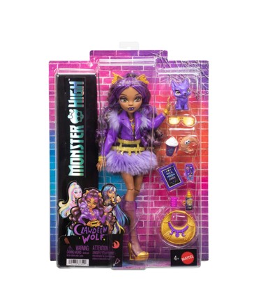 Monster High Clawdeen Wolf Fashion Doll in Furry Skirt and Accessories
