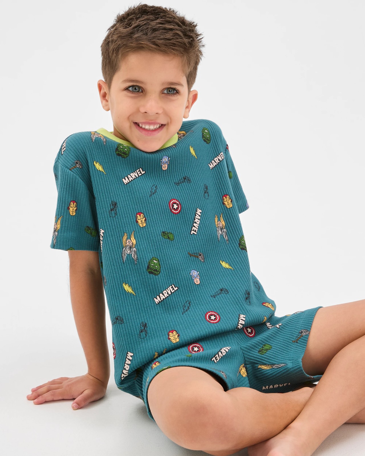 Marvel Organic Cotton Younger Boys Elevated Knit Pyjama Set 2 of 5