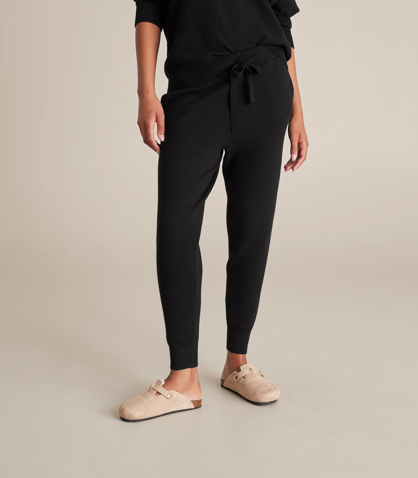 Viscose Blend Knitted Lounge Cuffed Joggers