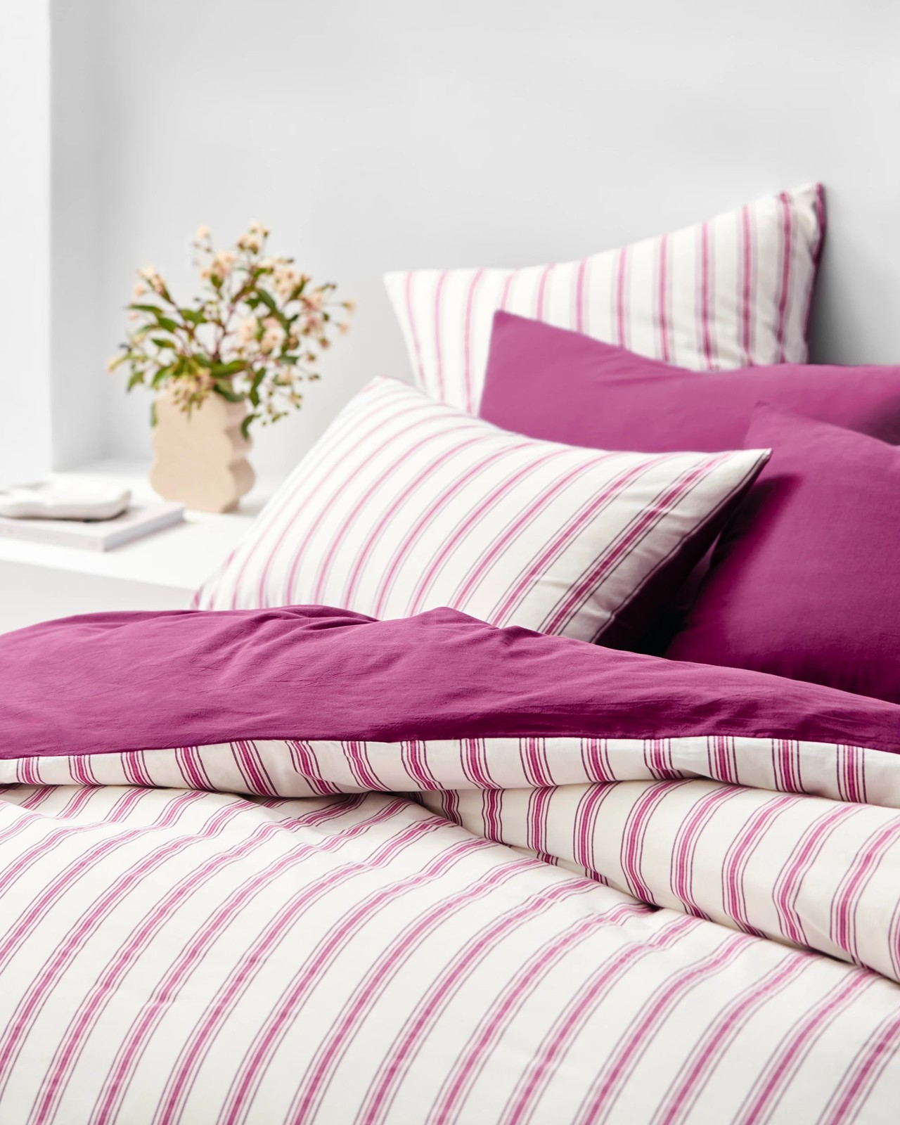 Arlo Cotton Stonewash Quilt Cover Set - Magenta 3 of 6