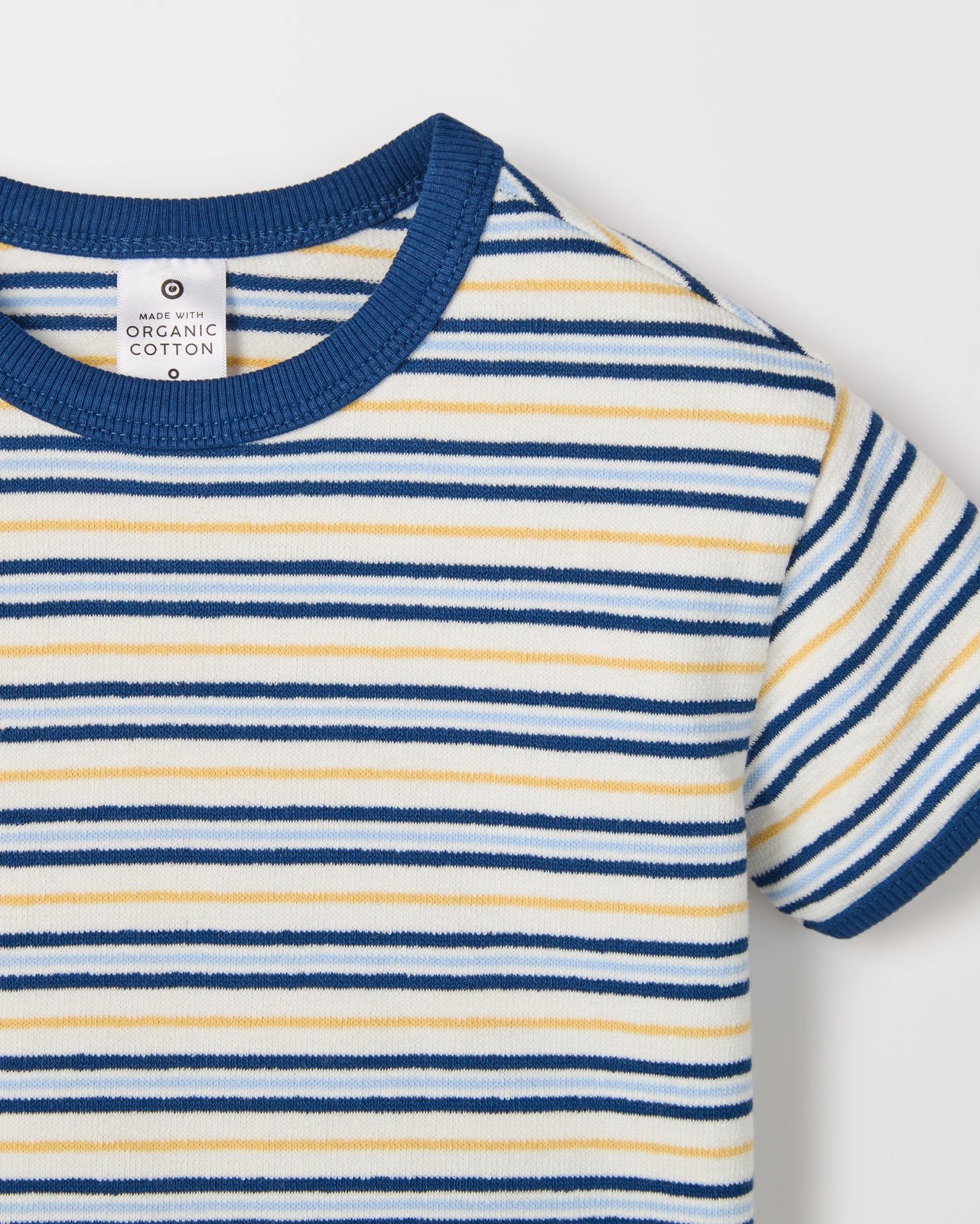 Baby Organic Cotton Striped Crepe Jersey T-Shirt - Blue / Stripe 2 of 2