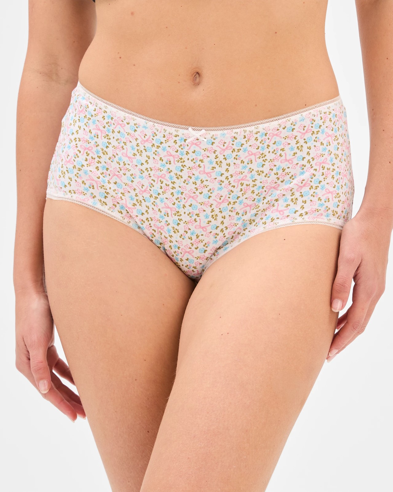 Australian Cotton 5 Pack Midi Briefs - Floral And Bows 2 of 5