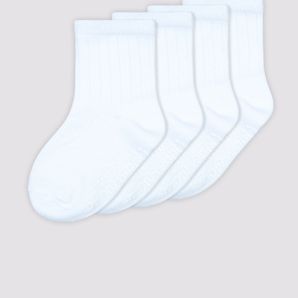 Baby Cotton Blend Ribbed Mid Crew 4 Pack - Underworks - White