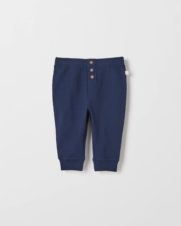 Baby Organic Cotton Buttoned Rib Leggings