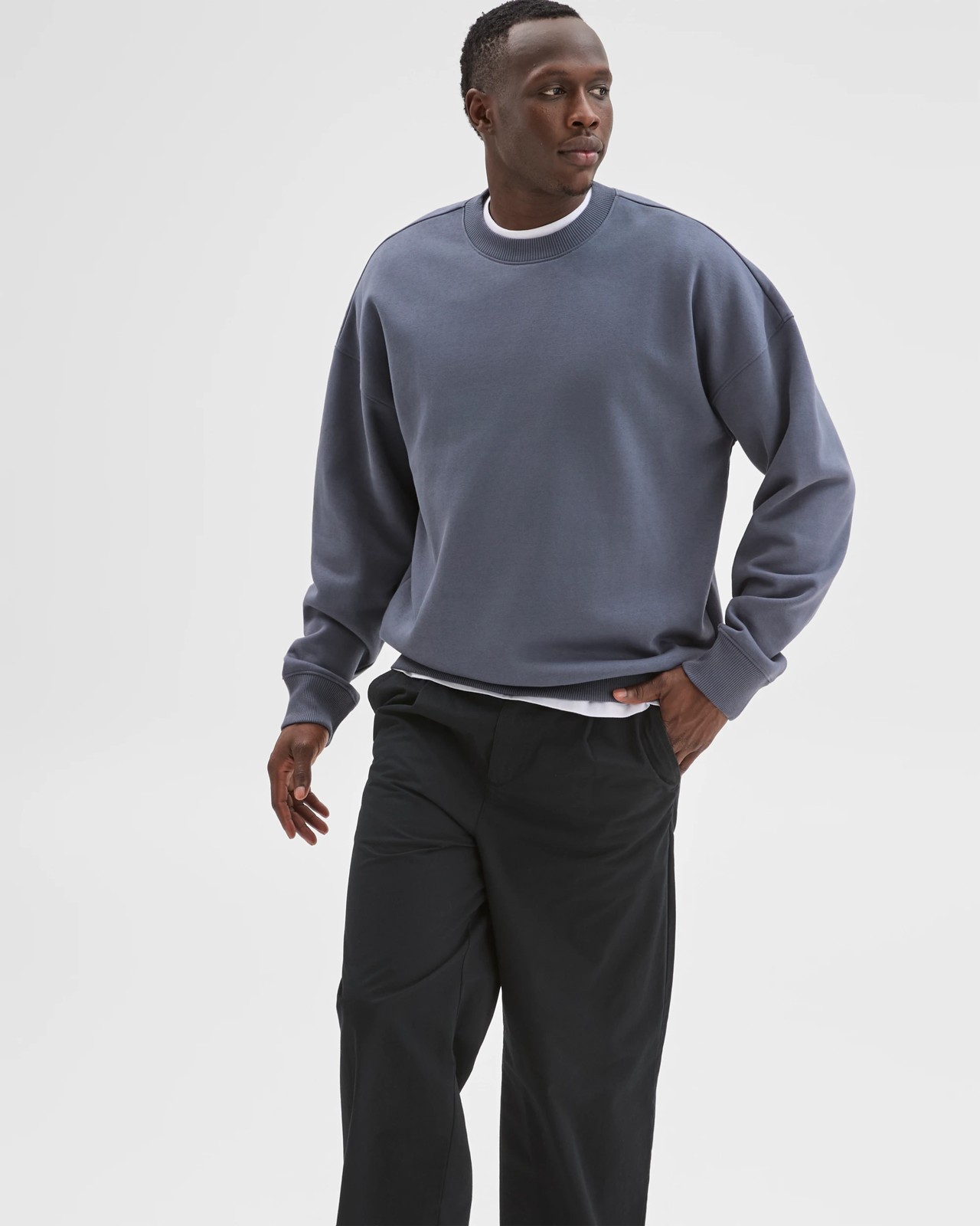 Commons Australian Cotton Blend Oversized Heavyweight Sweat Top - Ombre Blue 3 of 5