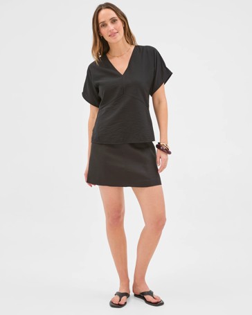 Preview Grace European Linen Blend A-Line Mini Skirt