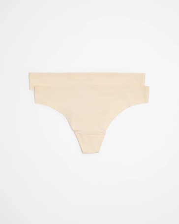 2 Pack Bonded No Show G-String Briefs