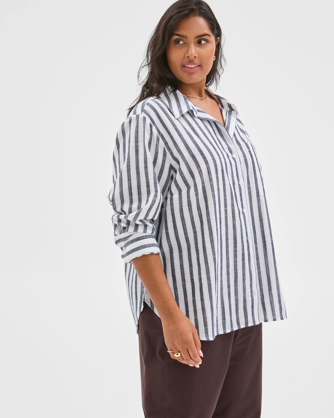 Plus Size Long Sleeve Slub Shirt 4 of 6