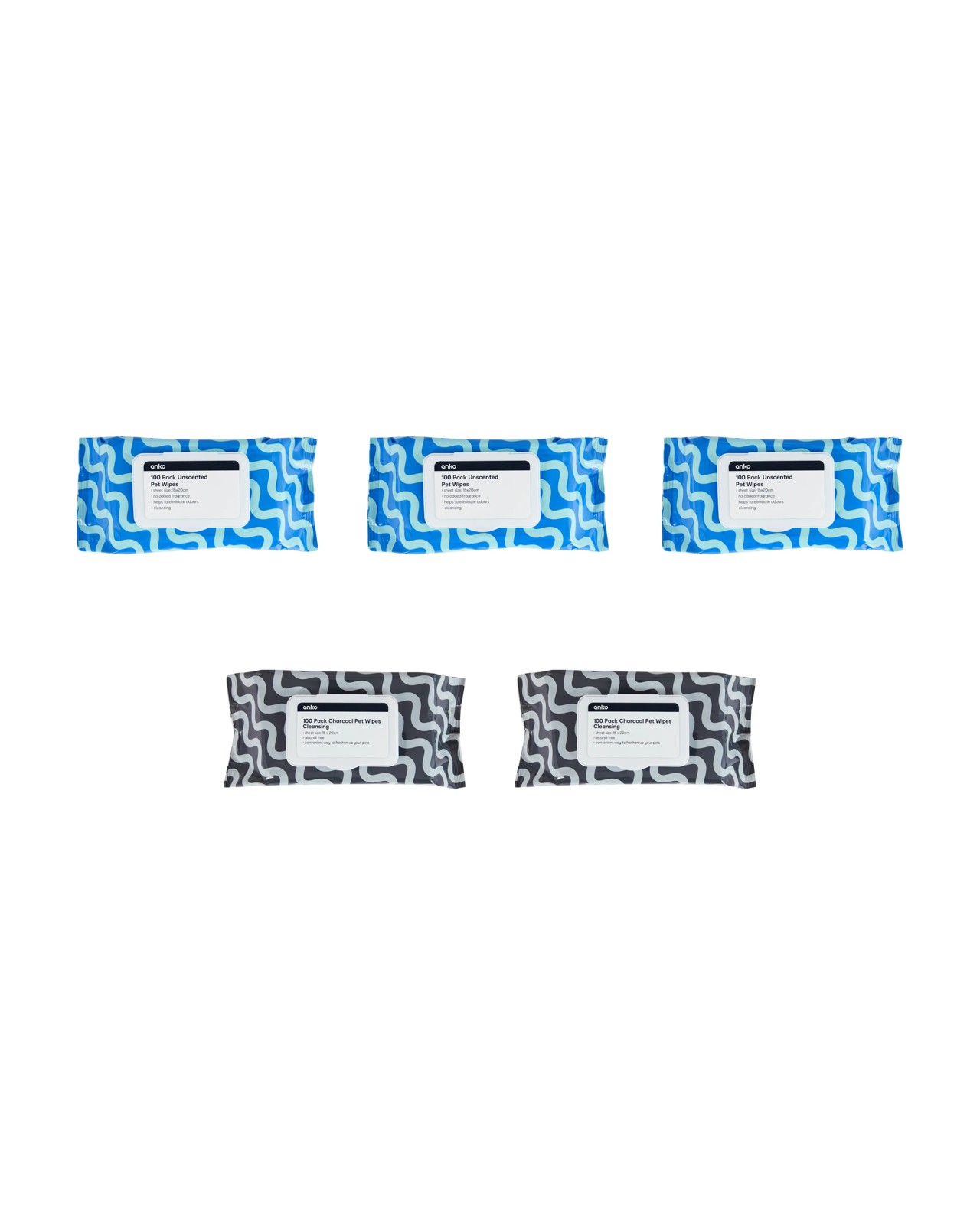 Anko 500 Pack Charcoal and No-Scent Pet Wipes Value Pack 3 of 5