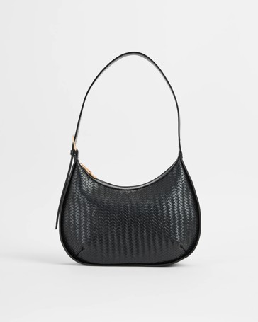 Embossed Weave Shoulder Bag