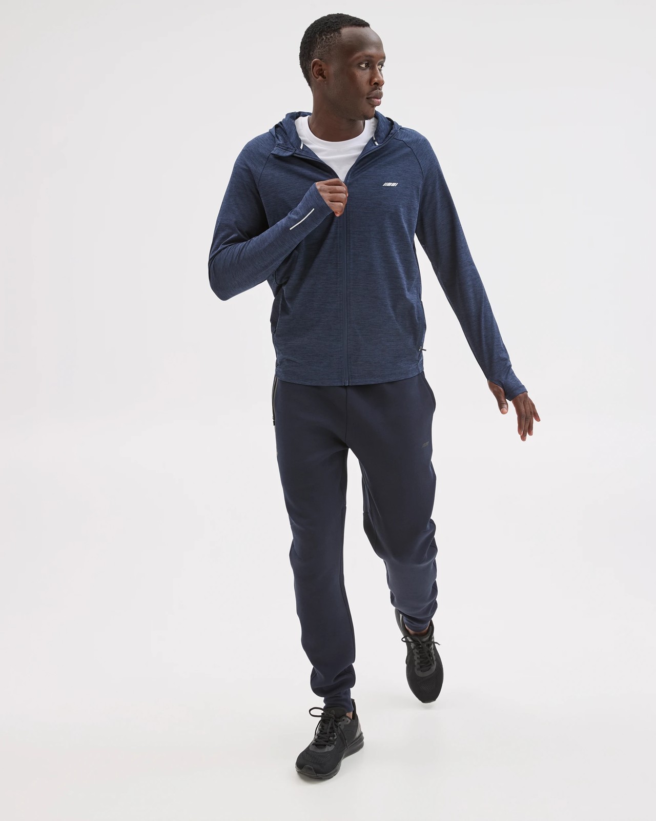 Active Panelled Zip Through Hoodie - Navy 3 of 5