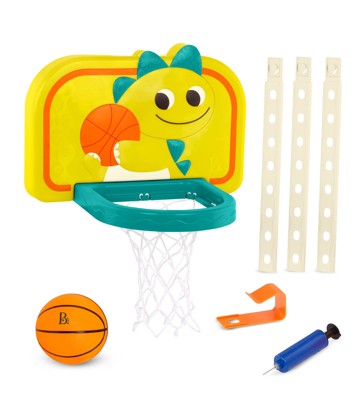 B. toys Dinosaur Dribbler Hanging Basketball Net