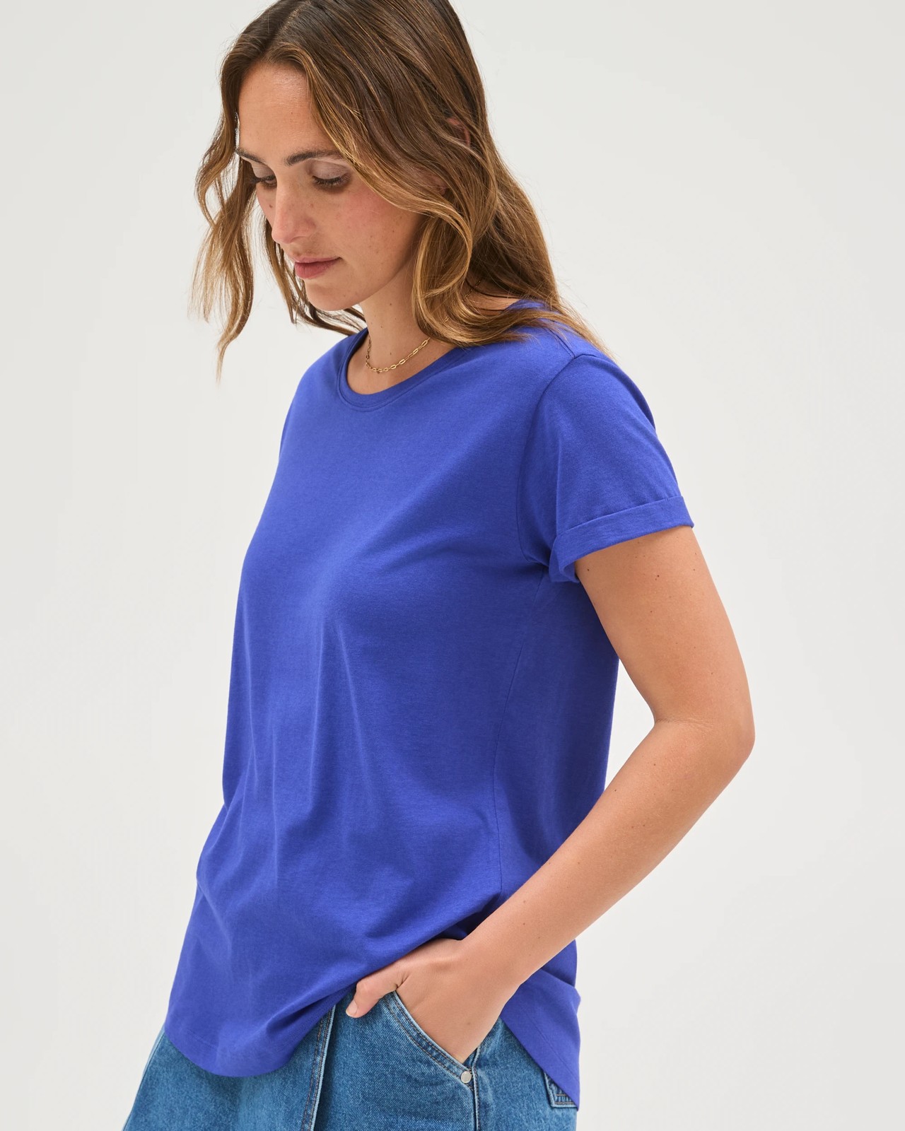 Relaxed Fit Crew Neck T-Shirt - Vivid Blue 4 of 6
