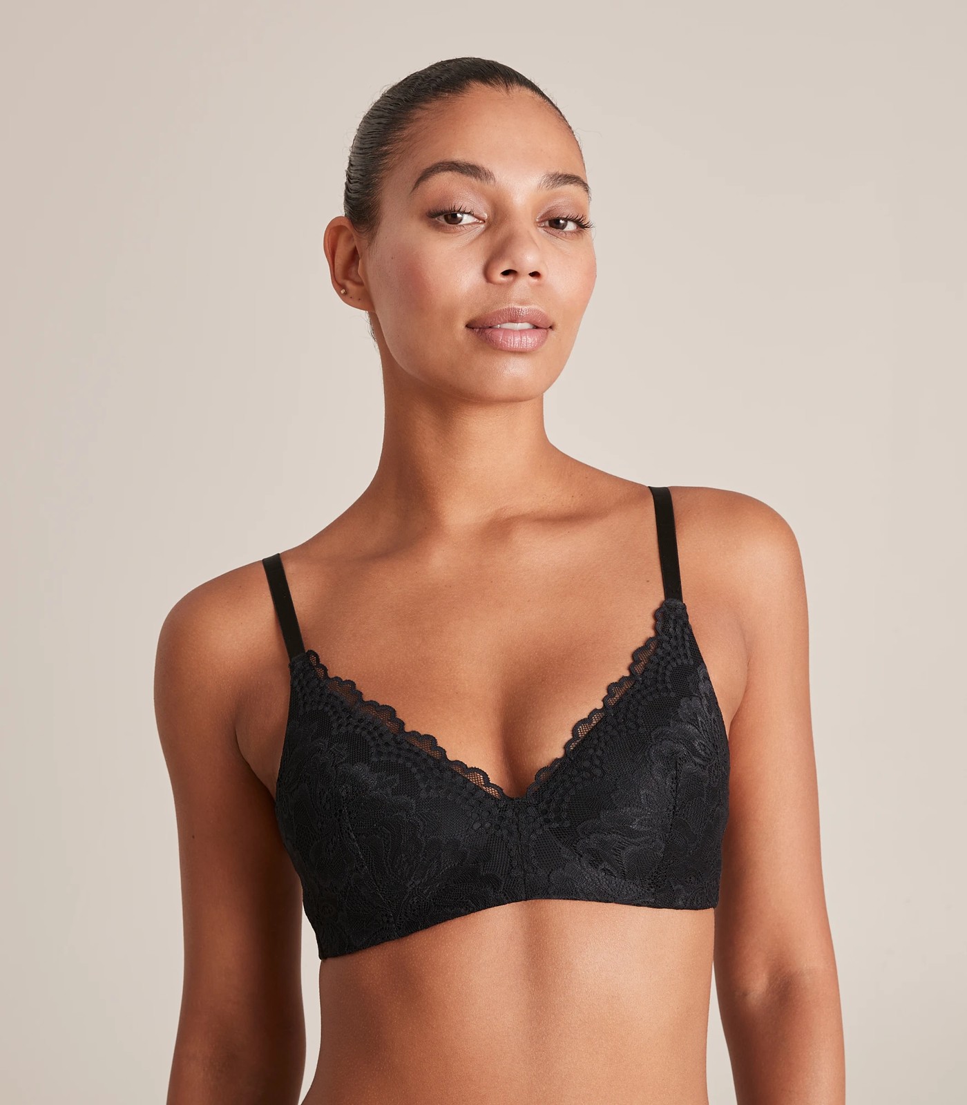 Lace Wirefree Contour T-Shirt Bra - Black