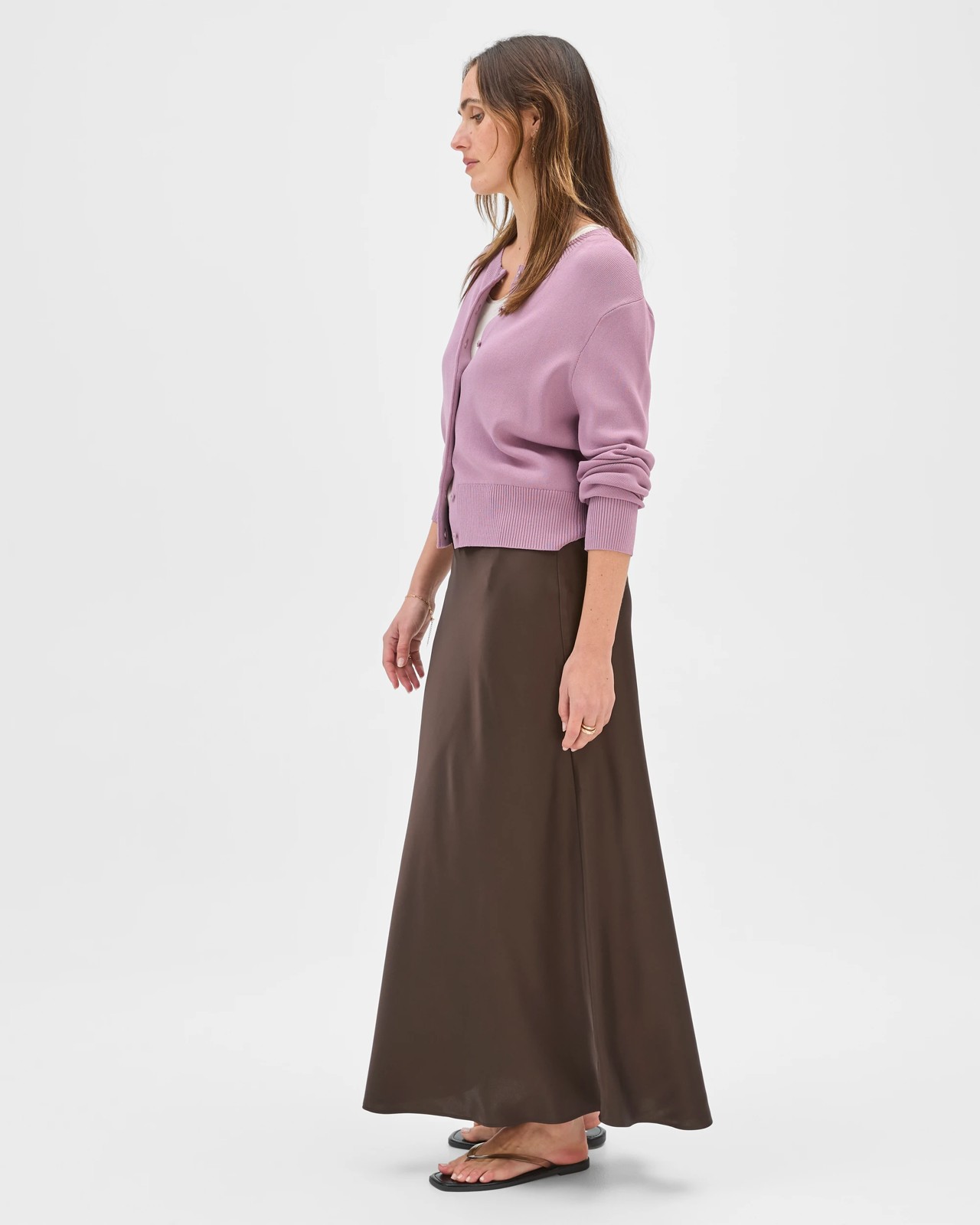Satin Bias Cut Midi Skirt - Preview 4 of 5