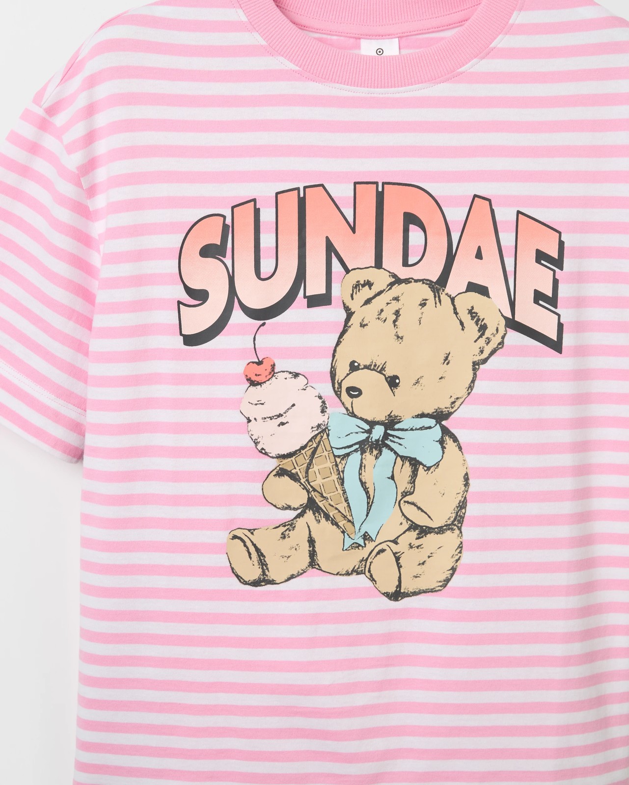 Australian Cotton Oversized T-Shirt - Sundae Bear Stripe 6 of 6