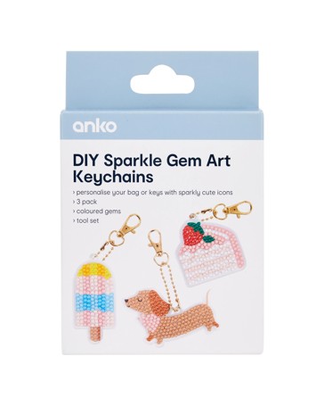 Anko DIY Sparkle Gem Art Keychains - Dog Sweets