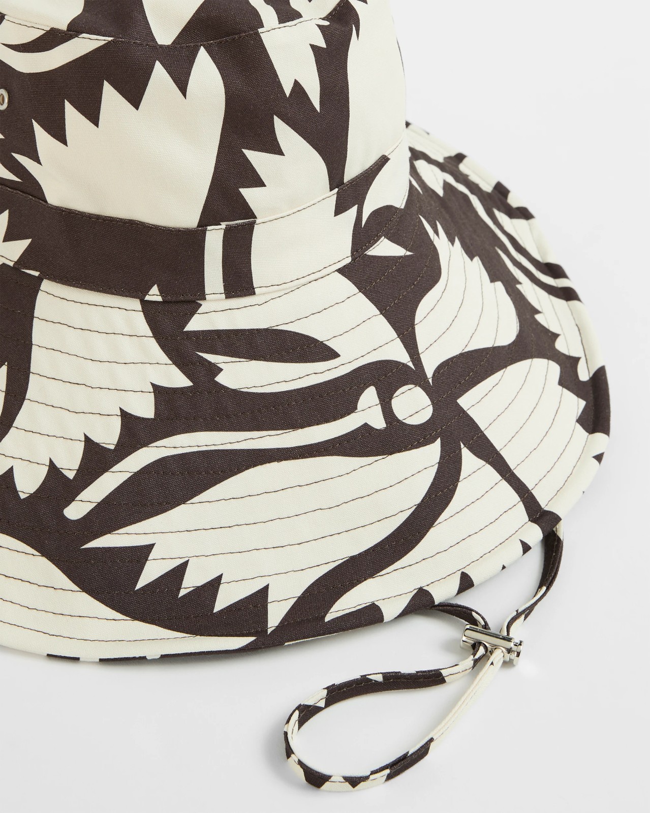 Wide Brim Print Canvas Bucket Hat 2 of 2