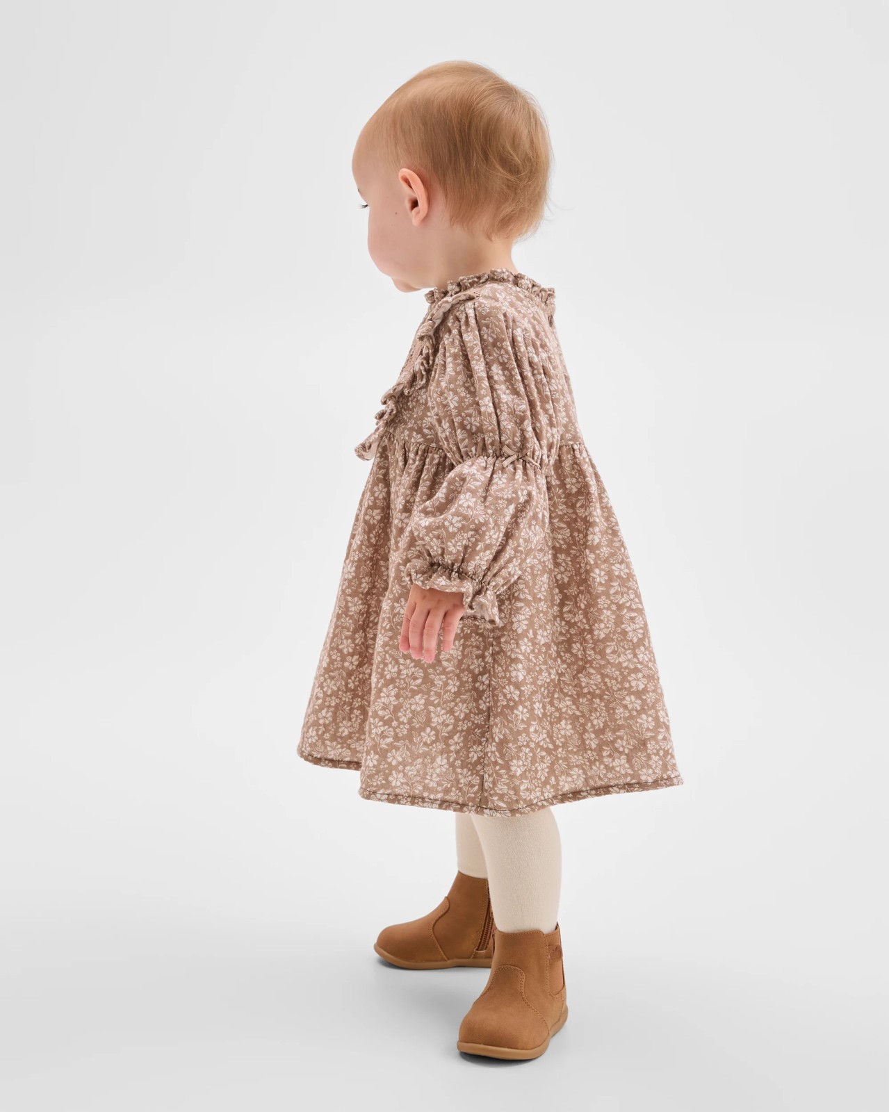 Baby Long Sleeve Woven Peasant Dress 3 of 5