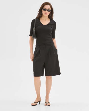 Lily Loves V-Neck Elbow Sleeve T-Shirt