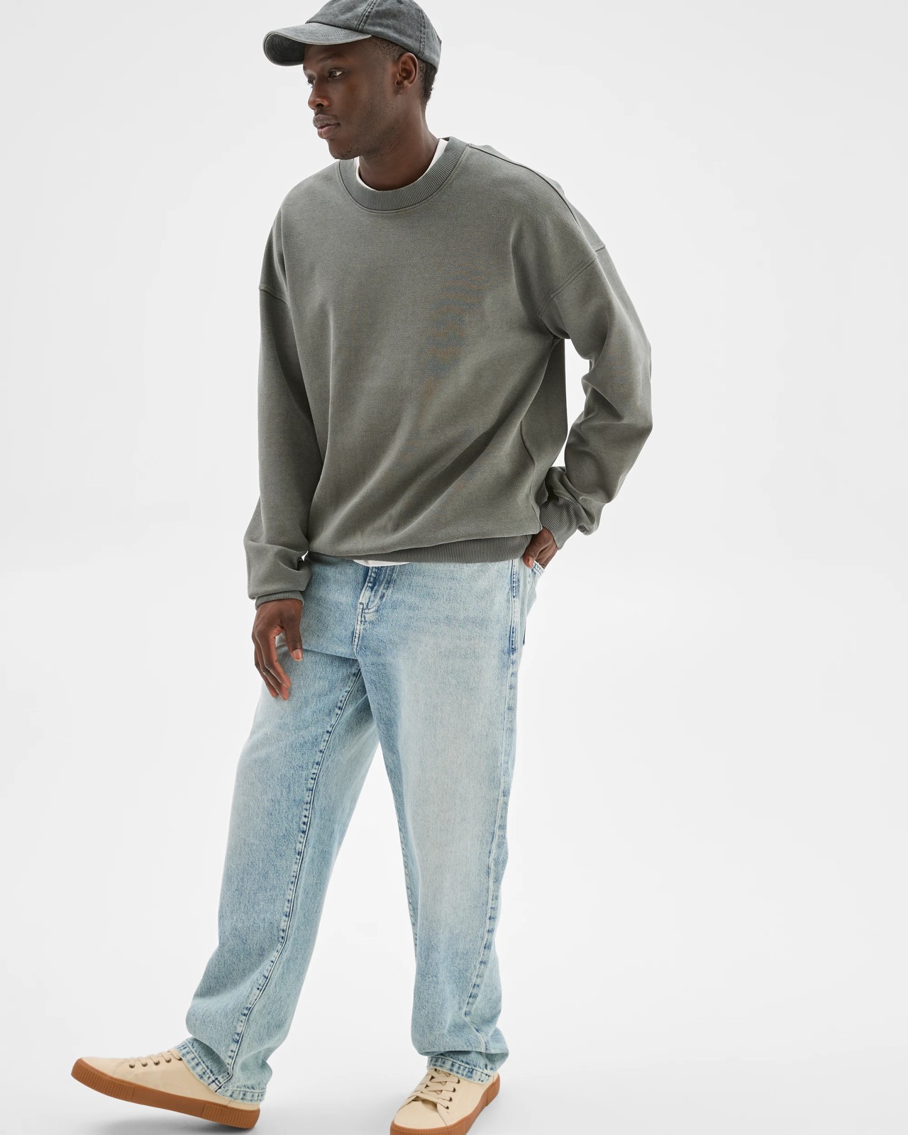 Commons Australian Cotton Blend Oversized Heavyweight Jumper - Worn Black 3 of 6