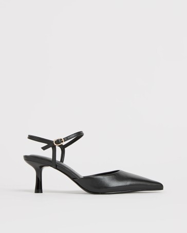 Genuine Suede Leather Point Toe Ankle Strap Heels