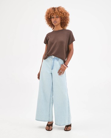 Petites AirLoom Cotton Blend Slouchy Denim Jeans