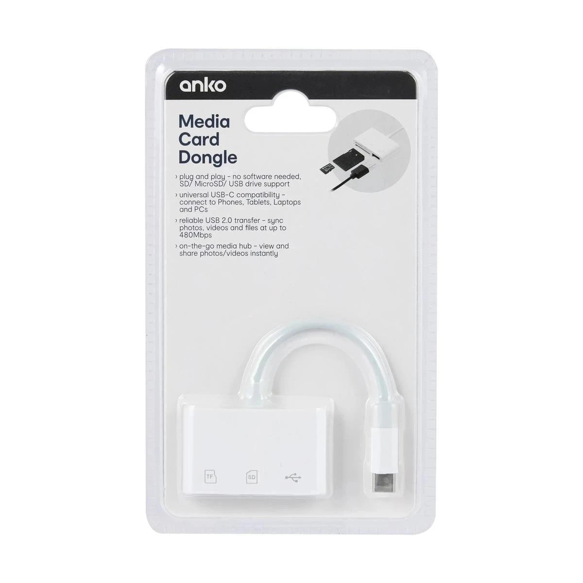 Anko Media Card Dongle - White 4 of 4
