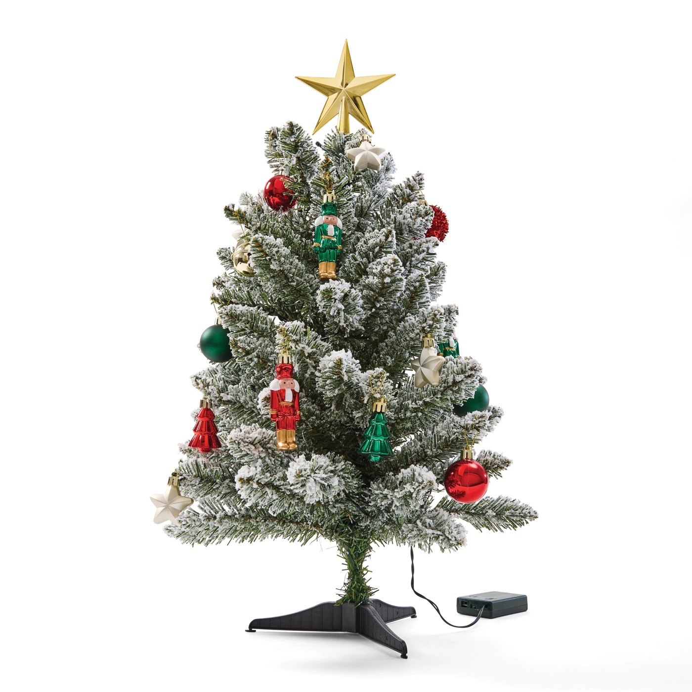 Anko 60cm (2ft.) Light Up Mini Green Flocked Christmas Tree 4 of 6