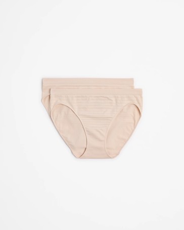 2 Pack Seamfree Matte and Shine Bikini Briefs