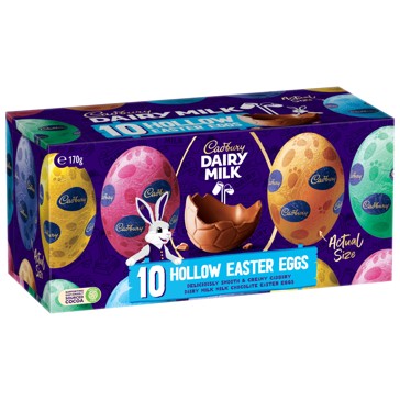 Cadbury Dairy Milk 10 Pack Hollow Easter Eggs 170g