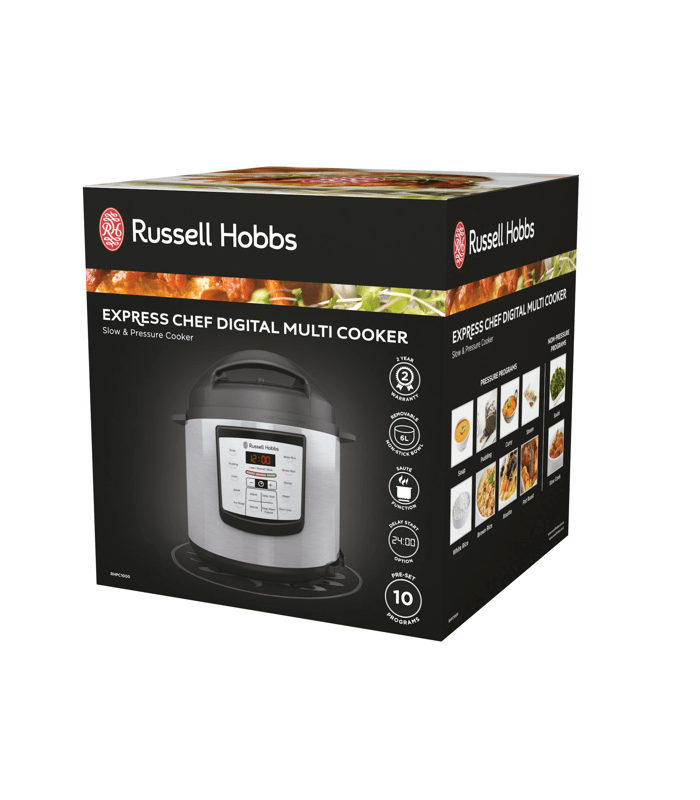 Russell Hobbs 6L Express Chef Digital Multi Cooker Slow Pressure Cooker RHPC1000