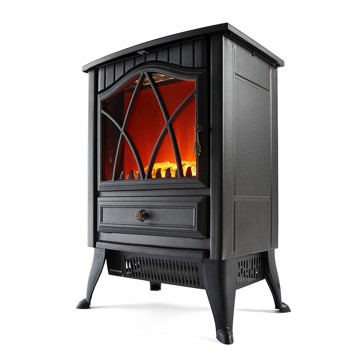 Anko Flame Effect Fireplace Heater - Black