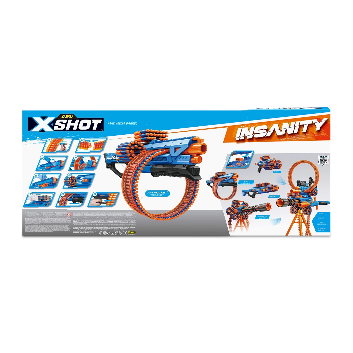  Zuru XSHOT Insanity Mega Barrel Includes 72 Darts