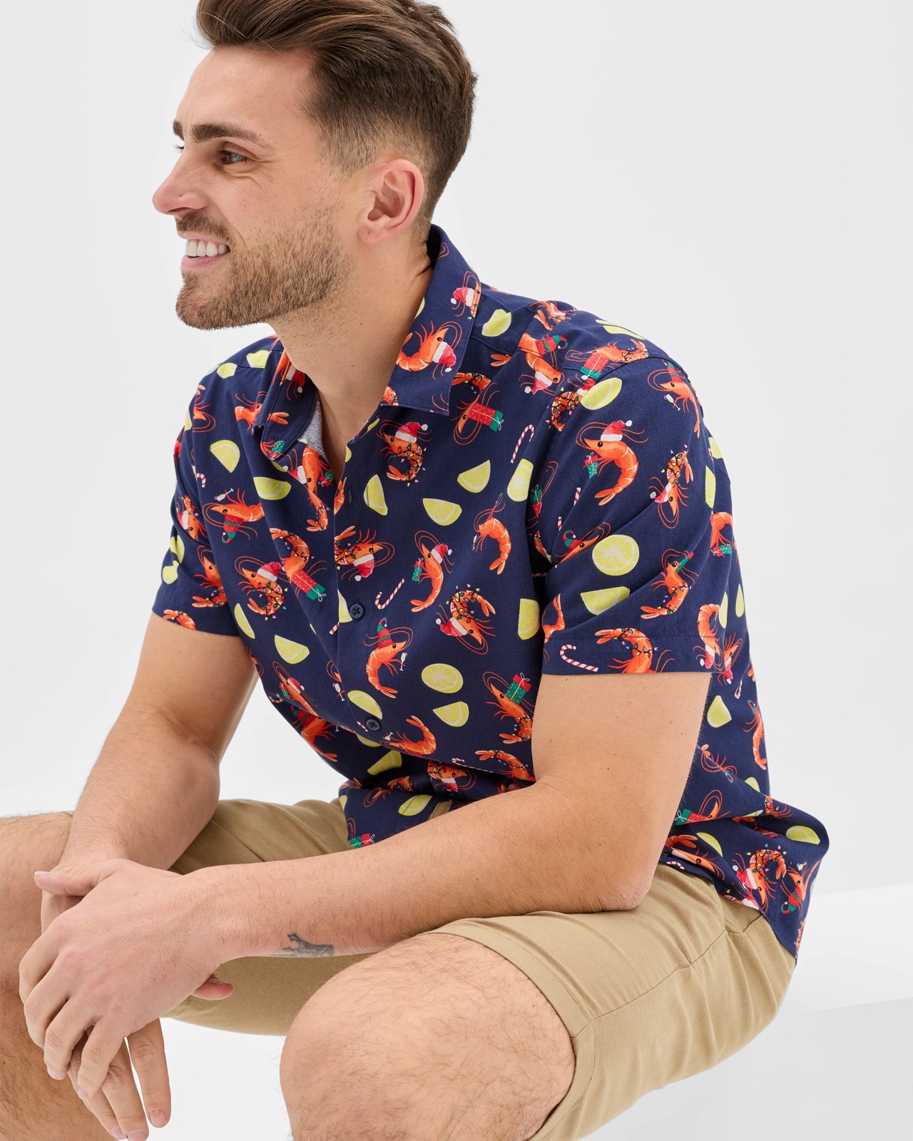 Christmas Shrimp All Over Print Shirt 4 of 5