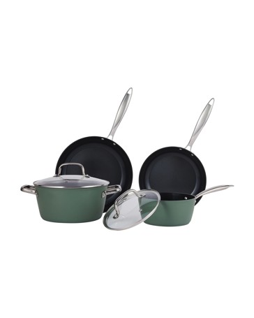 Anko 4 Piece Ceramic Cookware Set - Green