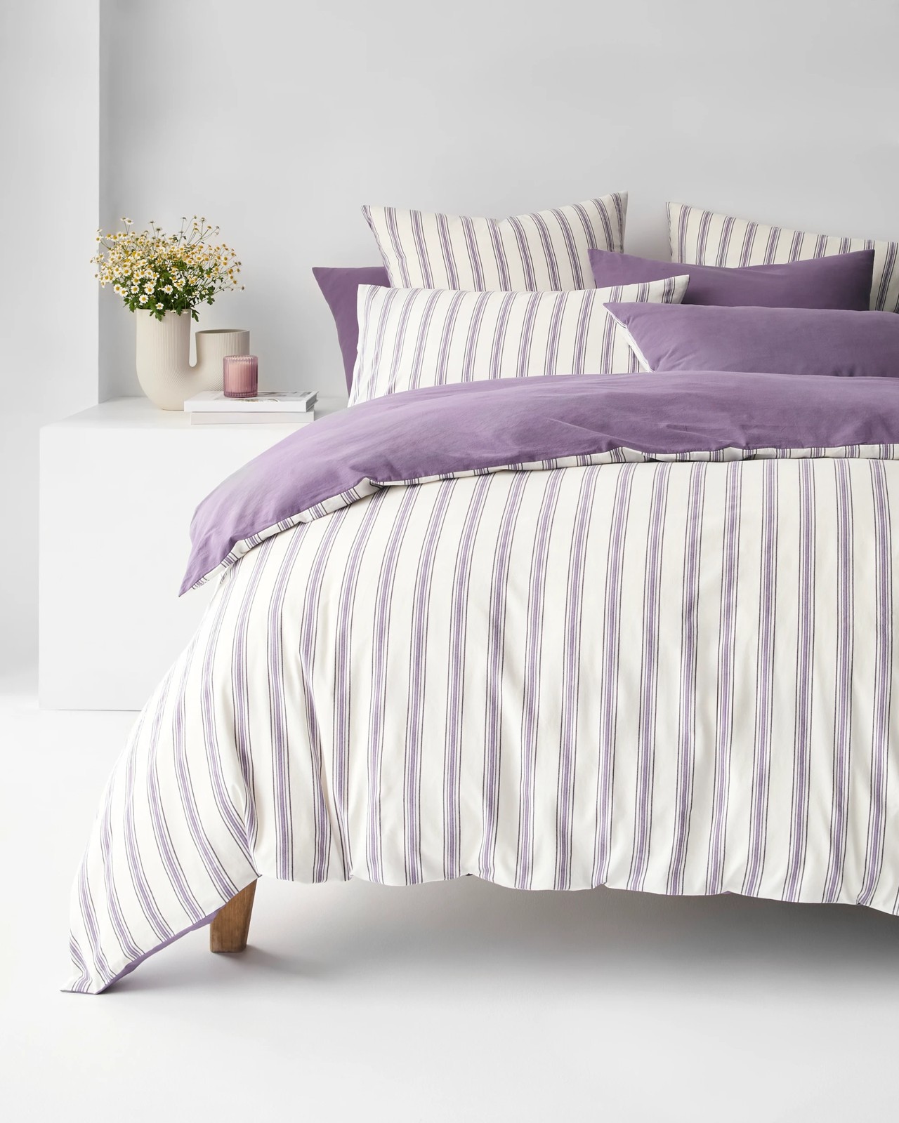 Arlo Cotton Stonewash Quilt Cover Set - Grape 2 of 6
