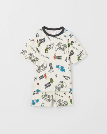 Organic Cotton Older Boys Oversized Rib Knit Pyjama Set