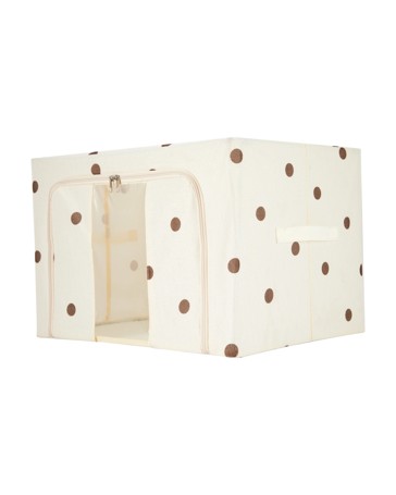 Anko Linen Look Collapsible Box with Window - Large - Polka Dot