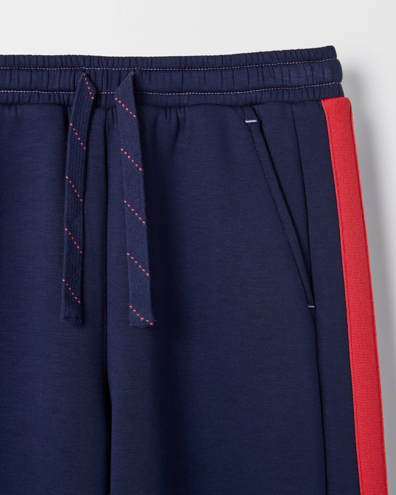 Scuba Fabric Snap Hem Trackpants - Navy 2 of 2