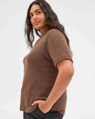 Plus Size Australian Cotton Blend Textured T-Shirt