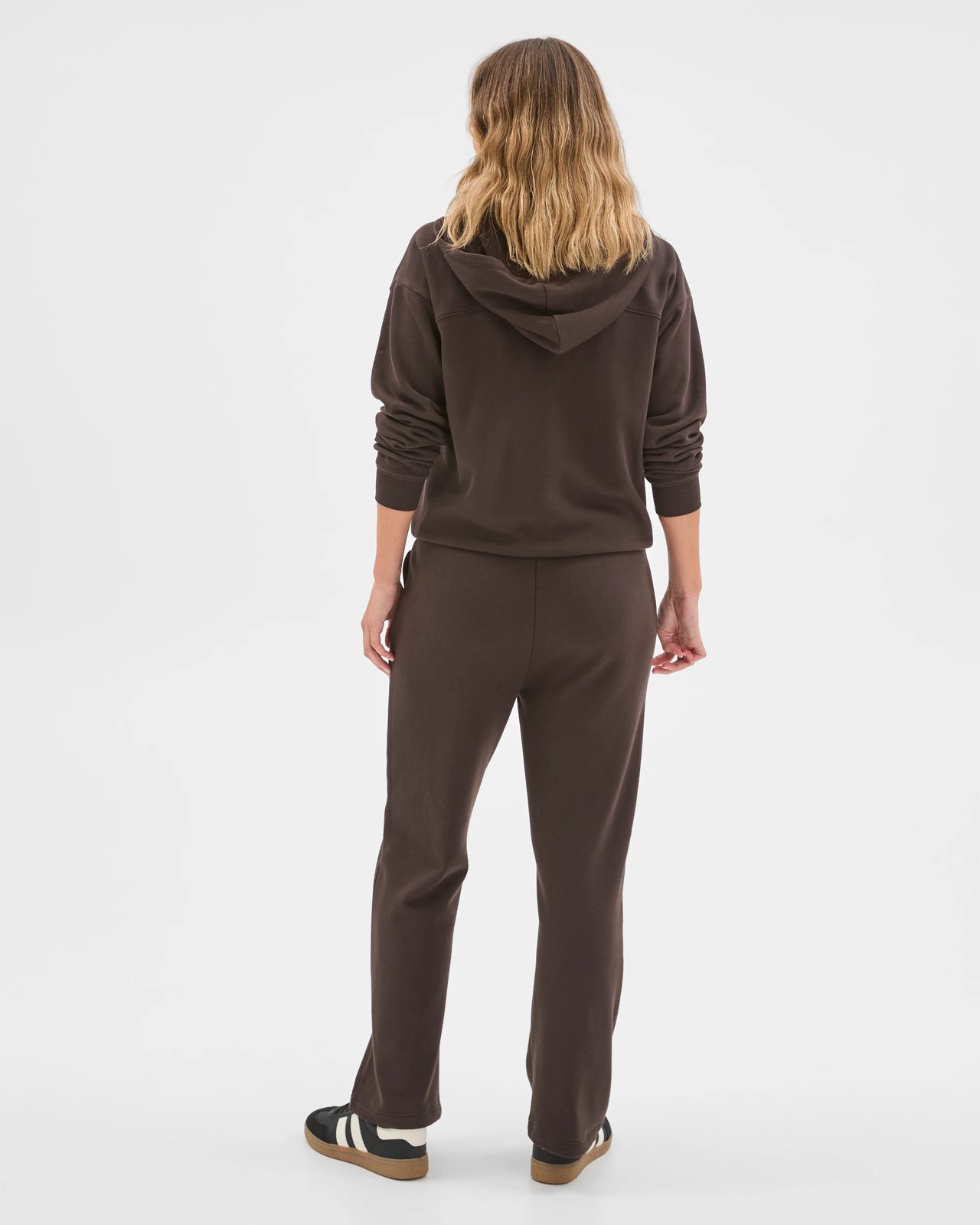Active Australian Cotton Blend Straight Leg Fleece Trackpants - Cocoa 6 of 6