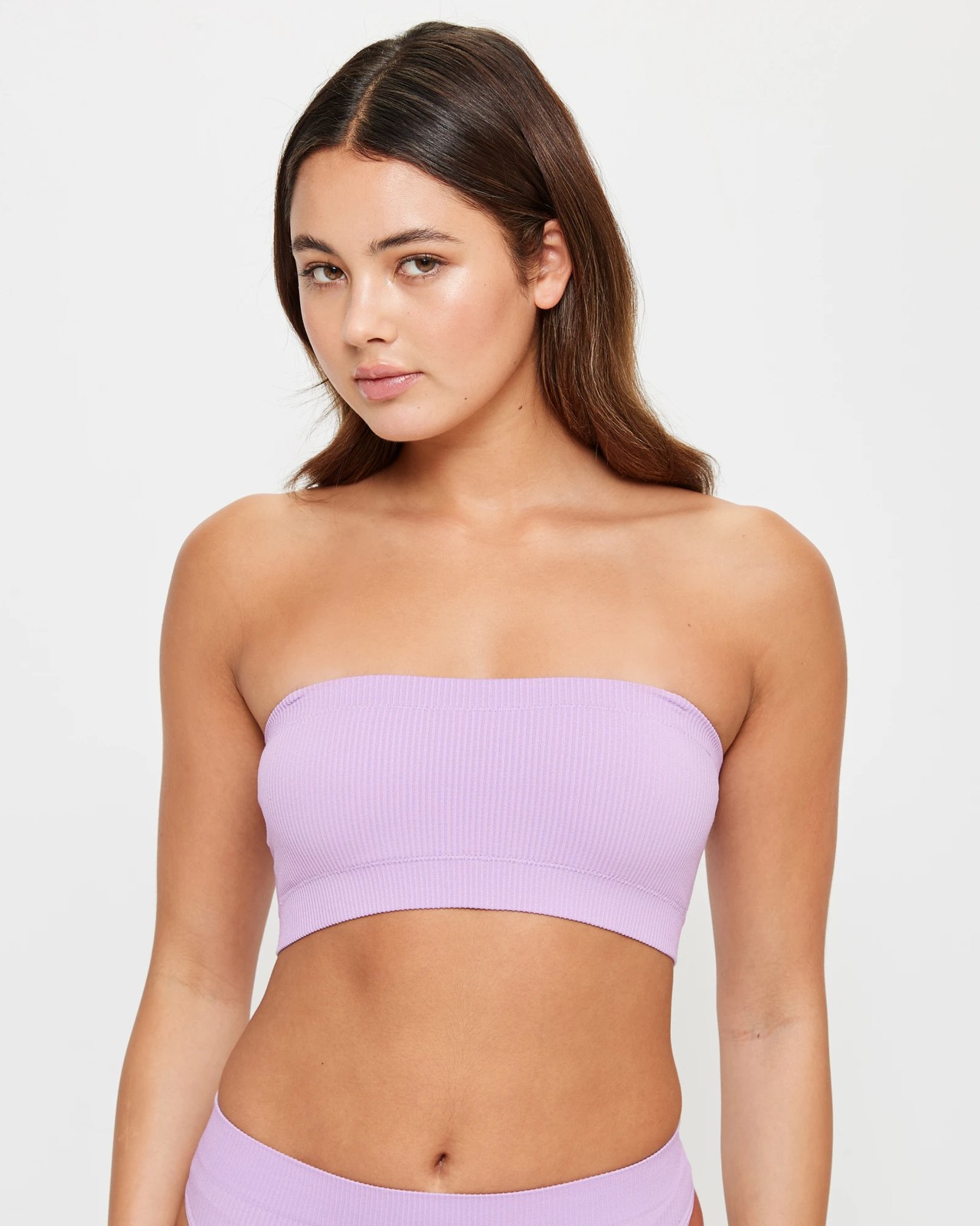 Seamfree Rib Bandeau Crop Top - Lily Loves