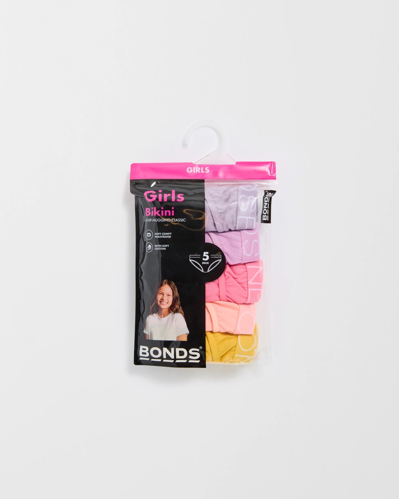 Bonds Girls 5 Pack Bikini Briefs - UWCE5A_02K Rainbow Solids 2 of 2