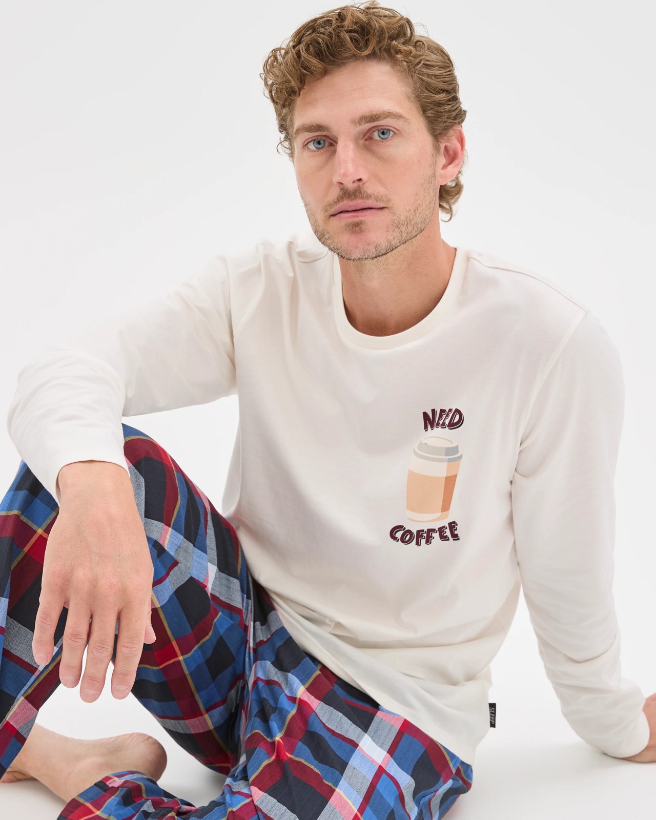 Maxx Australian Cotton Long Sleeve Sleep Top - Need Coffee 3 of 6
