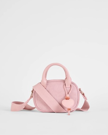 Kids Faux Suede Mini Bowler Bag